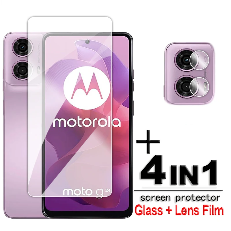 For Motorola Moto G24 Glass Full Glue Clear Screen Protector For Moto G84 G54 G34 G24 G14 G04 Tempered Glass For Moto G24 Film