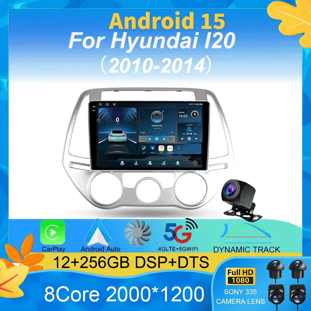 

Android 15 Carplay Auto Car Radio Multimedia Player For Hyundai I20 2010 2012 2013 2014 DSP Autoradio GPS Stereo 2din Head Unit