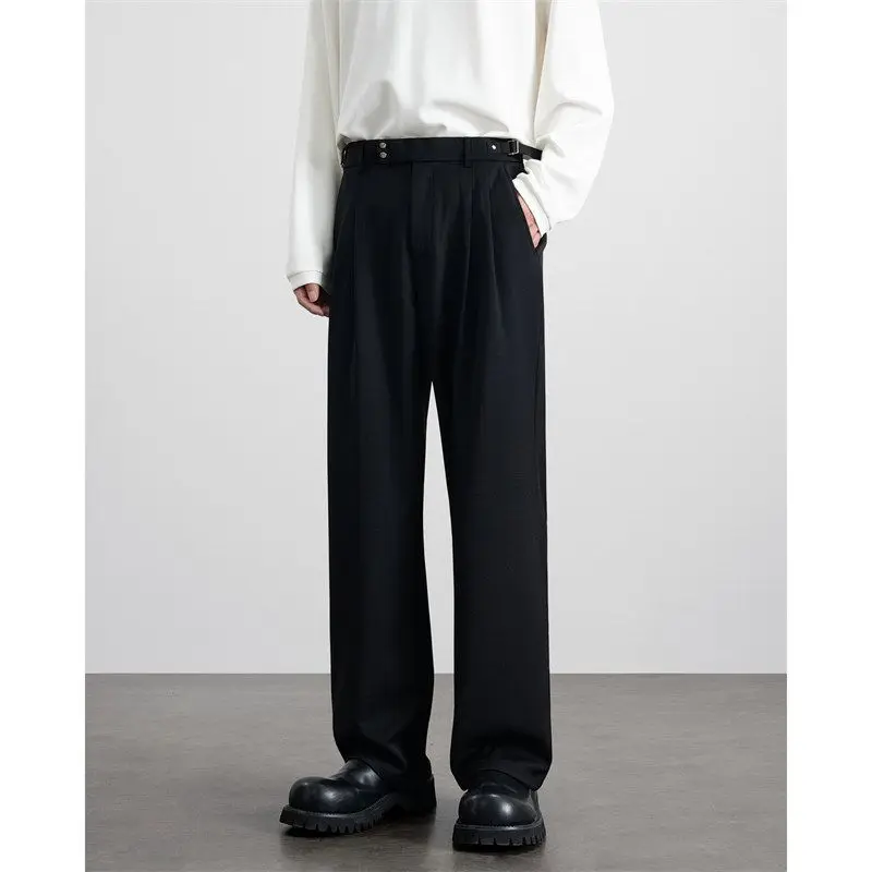 

Повседневные брюки прямого кроя в стиле ретро, со средней посадкой, на резинке, свободного кроя, элегантные, струящиеся, для осени и зимы