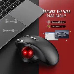 Mouse Nirkabel Trackball Mouse USB Bluetooth 2.4 G Isi Ulang Mouse Ergonomis untuk Komputer Android Windows 3 DPI Dapat Disesuaikan 6 trackball nirkabel penjualan terbaik - №