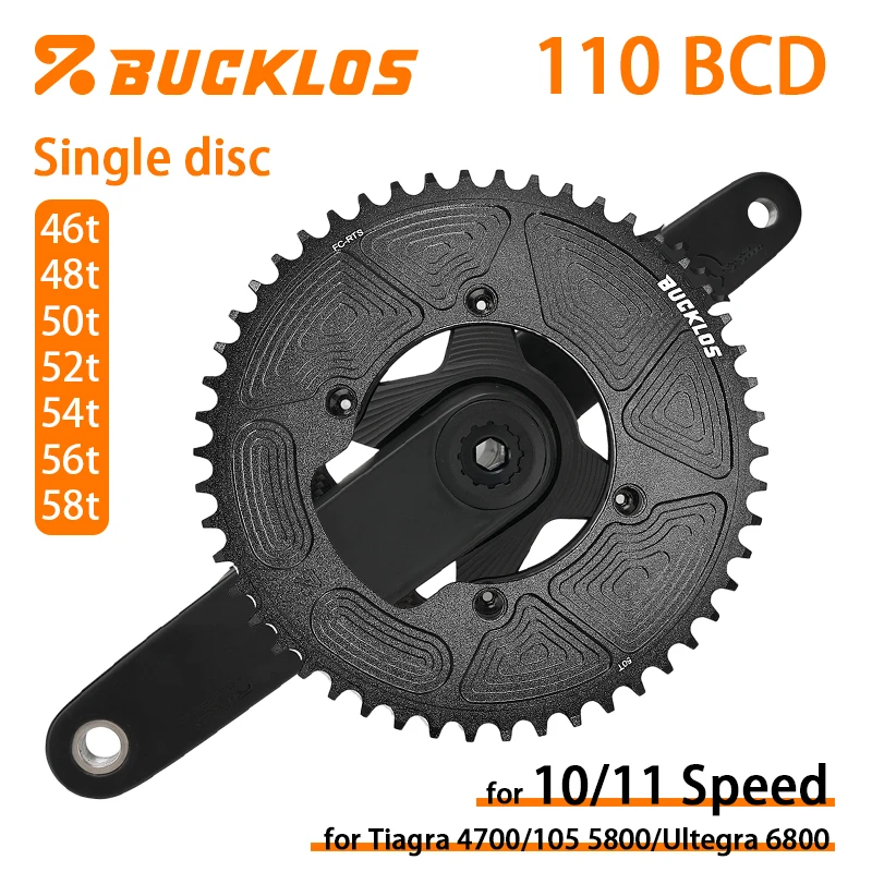 

BUCKLOS 110 BCD Bike Chainring for Tiagra 4700/105 5800/Ultegra 6800 46/48/50/52/54/56/58T Aluminium Alloy Bicycle Chainwheel