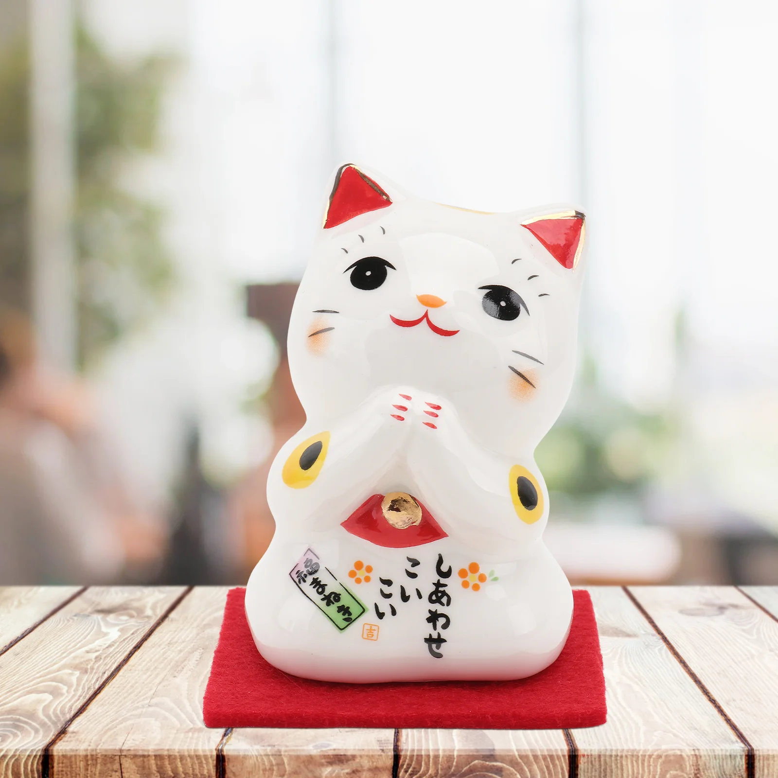 Cat Lucky Fortune Japanese Statue Neko Maneki Figurine Good Ceramic Luck Ornament Figurines Decor Car Shui Feng Waving Animal