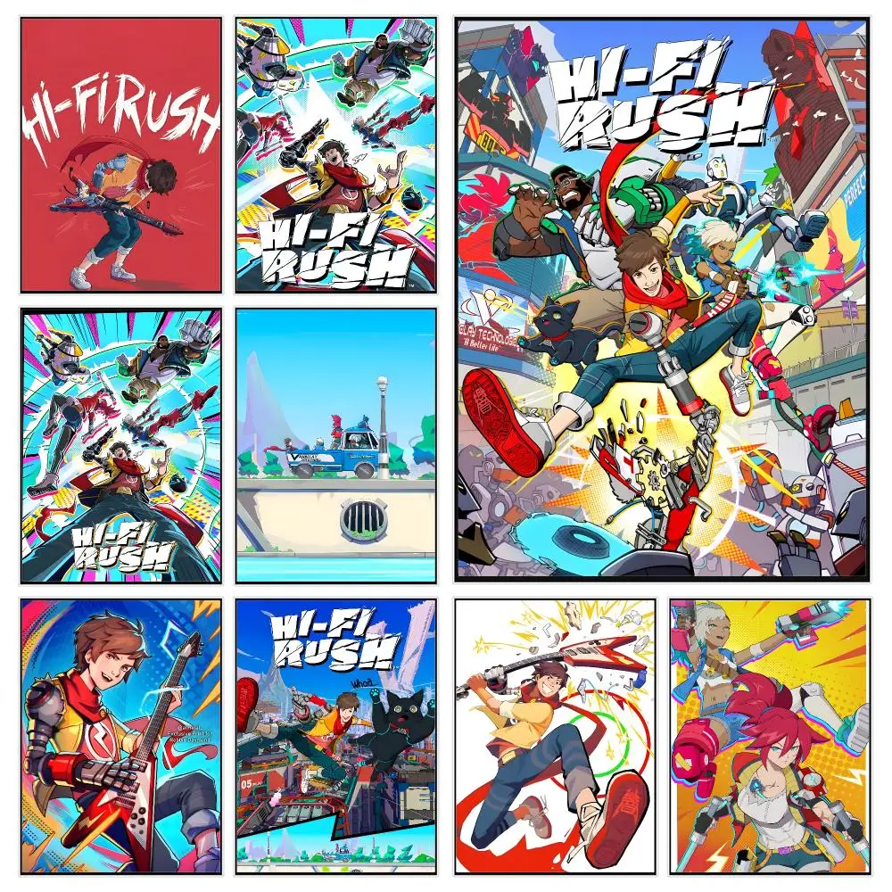Rhythm Game H-hi-Fi RUSH Poster Trendy Aesthetic Wall Decor for Dorm & Bedroom