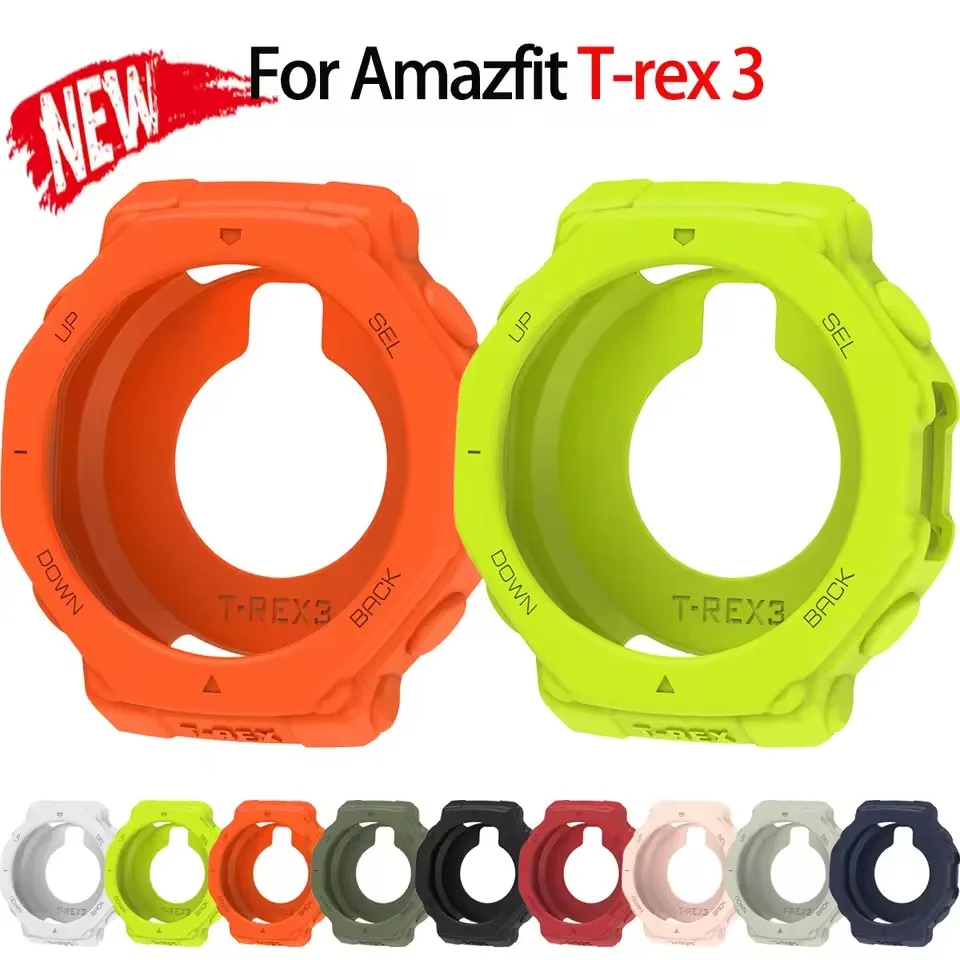 Case Cover Soft TPU Bumper Rugged Shock Proof Protective Shell for Amazfit T-rex 3 Smart Watch