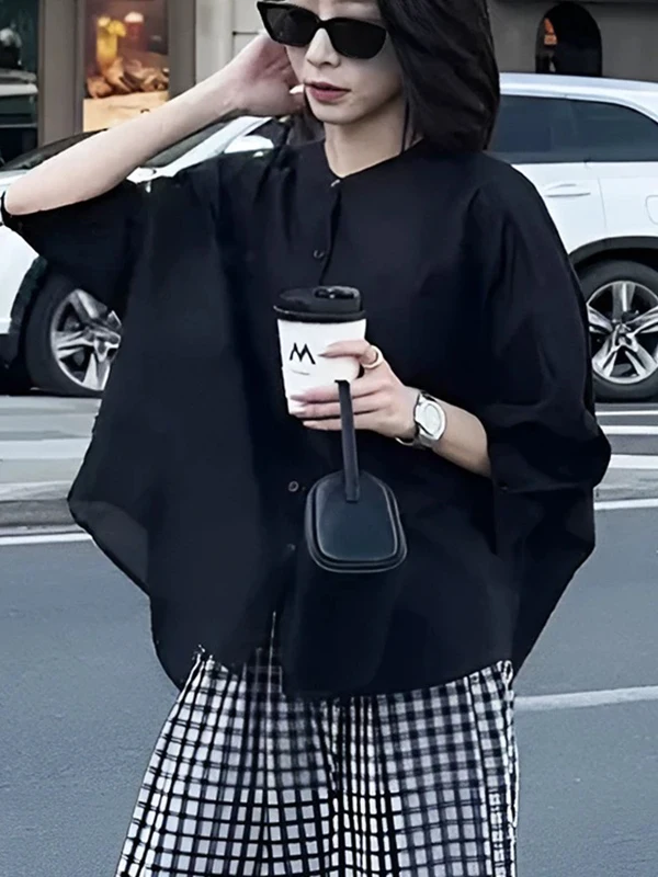 Luźna, przewiewna bluzka damska na lato, chroniąca przed słońcem, wyszczuplająca, wygodna, oddychająca, modna.