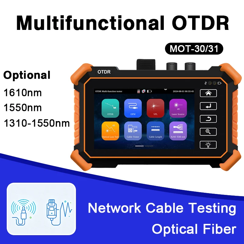 MOT-31 MOT- 30 Multi-Function OTDR Fiber Tester Optic Reflectometer 1550nm 1310/1550nm 1610nm with OPM VFL LS UTP LAN Event Map