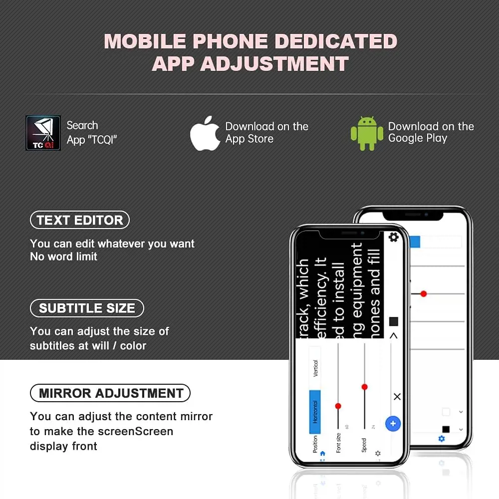 Portable Teleprompter for Smartphones, 9.7-Inch Mini, One-Second Folding, Remote Control, App Compatible with iPhone & Android, Ideal for Online Teaching, Vlogging, Live Streaming, and Interviews