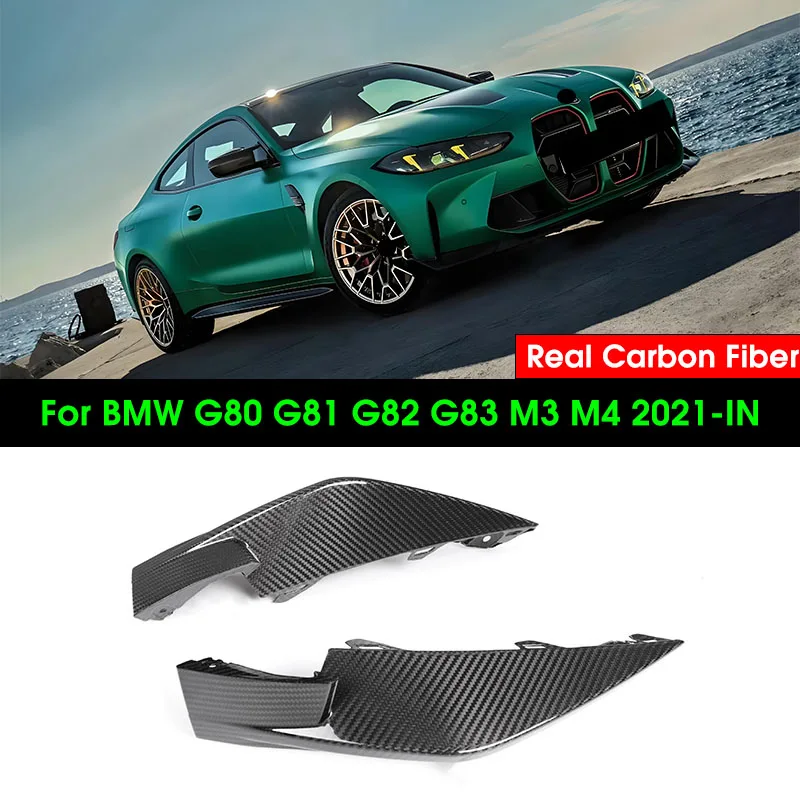 

Real Dry Carbon Fiber Front Bumper Lip Canards Diffuser For BMW M3 G80 M4 G82 G83 2021-IN Car Styling Splitters Spoiler