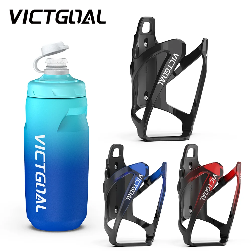 

VICTGOAL 620ml Bike Bottle Cycling Water Bottle Cage With AirTag Holder Leakproof Bottle Portable Bicycle Bottle Bracket Set