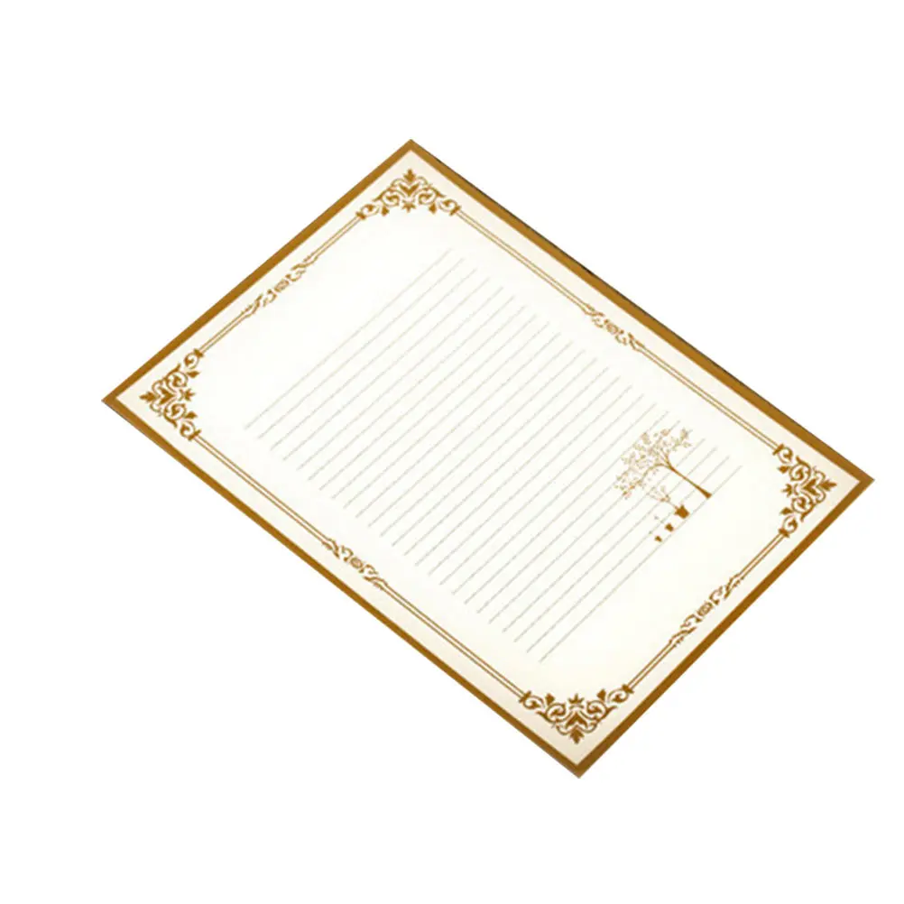8Pcs Vintage Kraft Letter Writing Paper Set Retro Floral Designs 2 Patterns Writing Note Papers Stationery for Handcraft