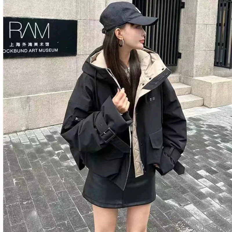 Parkas de invierno para mujer, chaqueta nueva coreana de la torta suelta para superar el abrigo acolchado, chaqueta acolchada pequeña, ropa de abrigo para mujer 2024