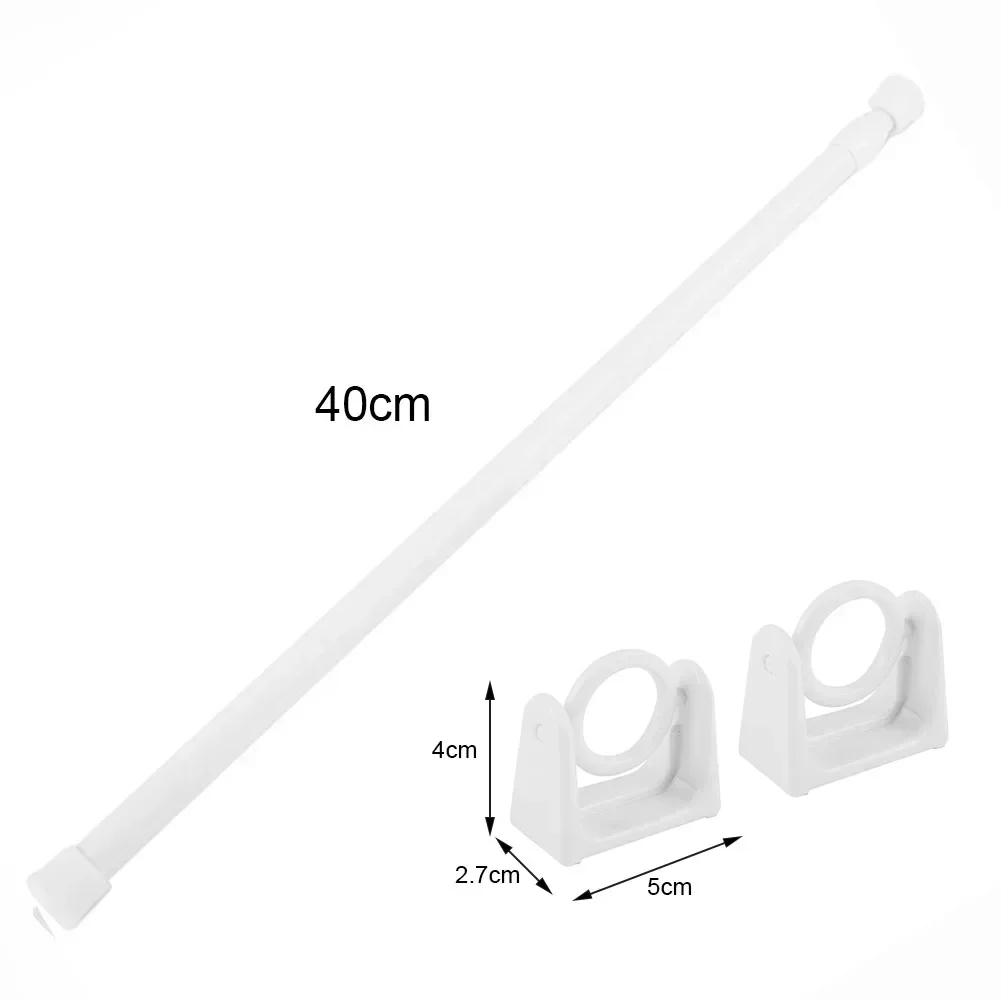 

Adjustable Tension Curtain Telescopic Rod Extendable Small Curtain Rail Rod Punch Free Self Adhesive Hook Bracket For Clothes To