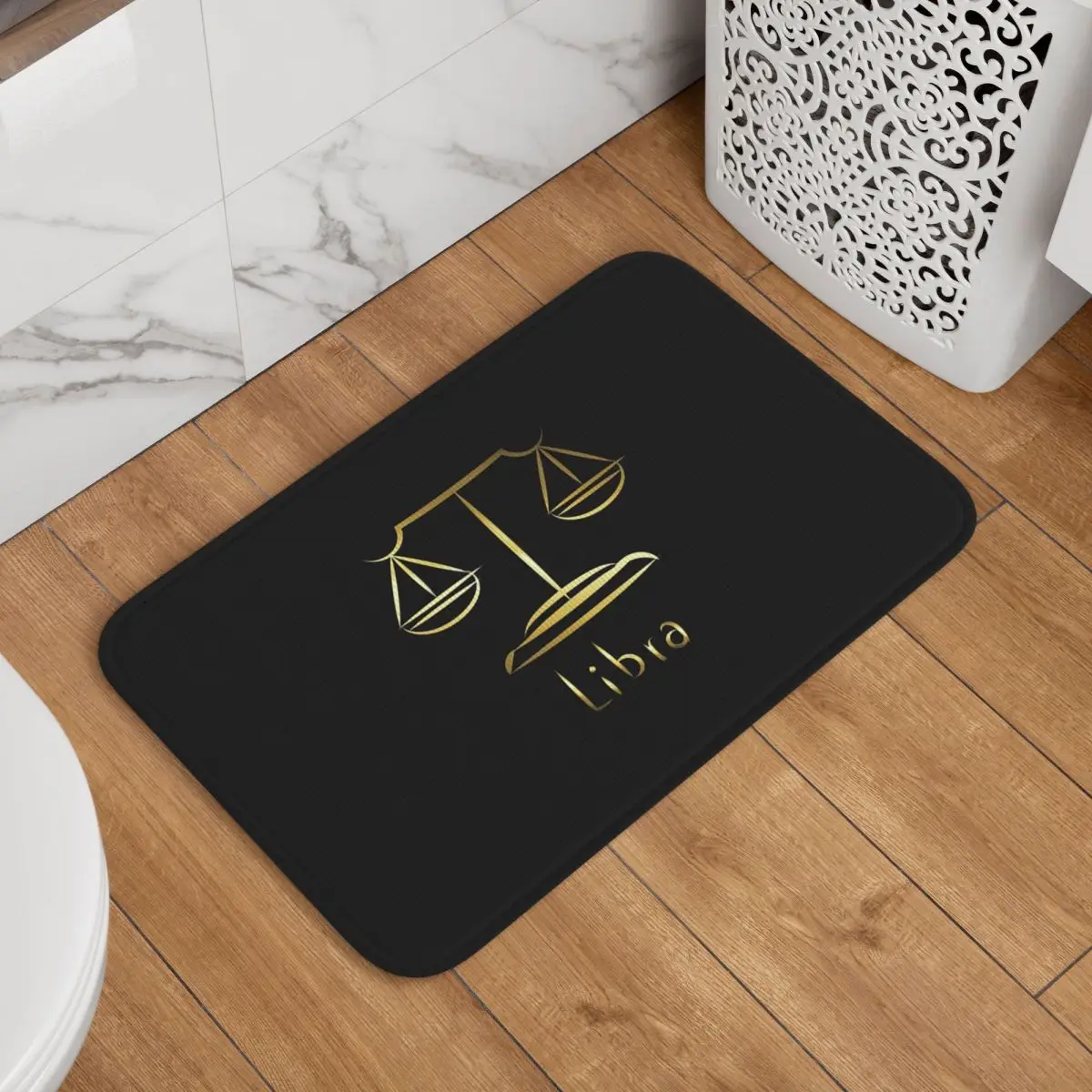 Paillasson durable avec logo de la balance de la justice dorée, pour avocat, affaires juridiques, événements, tapis de sol pour la maison, tapis de salle de bain