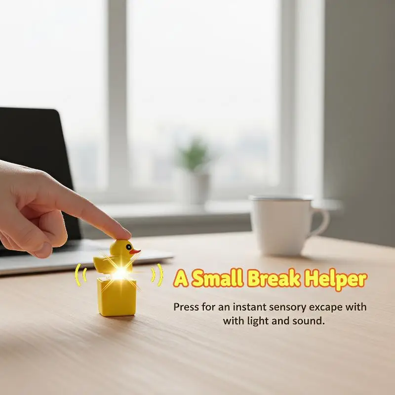 Croaking Frog Keyboard Fidget Toy Keychain with Sound LED Light Mini Portable Stress Toy for Adult Office Desk Play