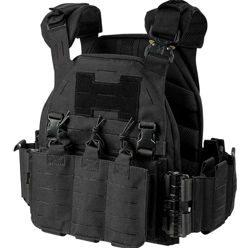 Lightweight Outdoor Tactical Vest with Quick Release Magazine Pouches for Hunting Hiking Airsoft Training Gear Men Women