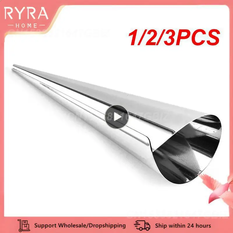 1/2/3PCS 6 Stainless Steel Piping Nozzle High Quality Piping Tip Conical Tube Croissant Piping Tip Spiral Mold Stainless Steel