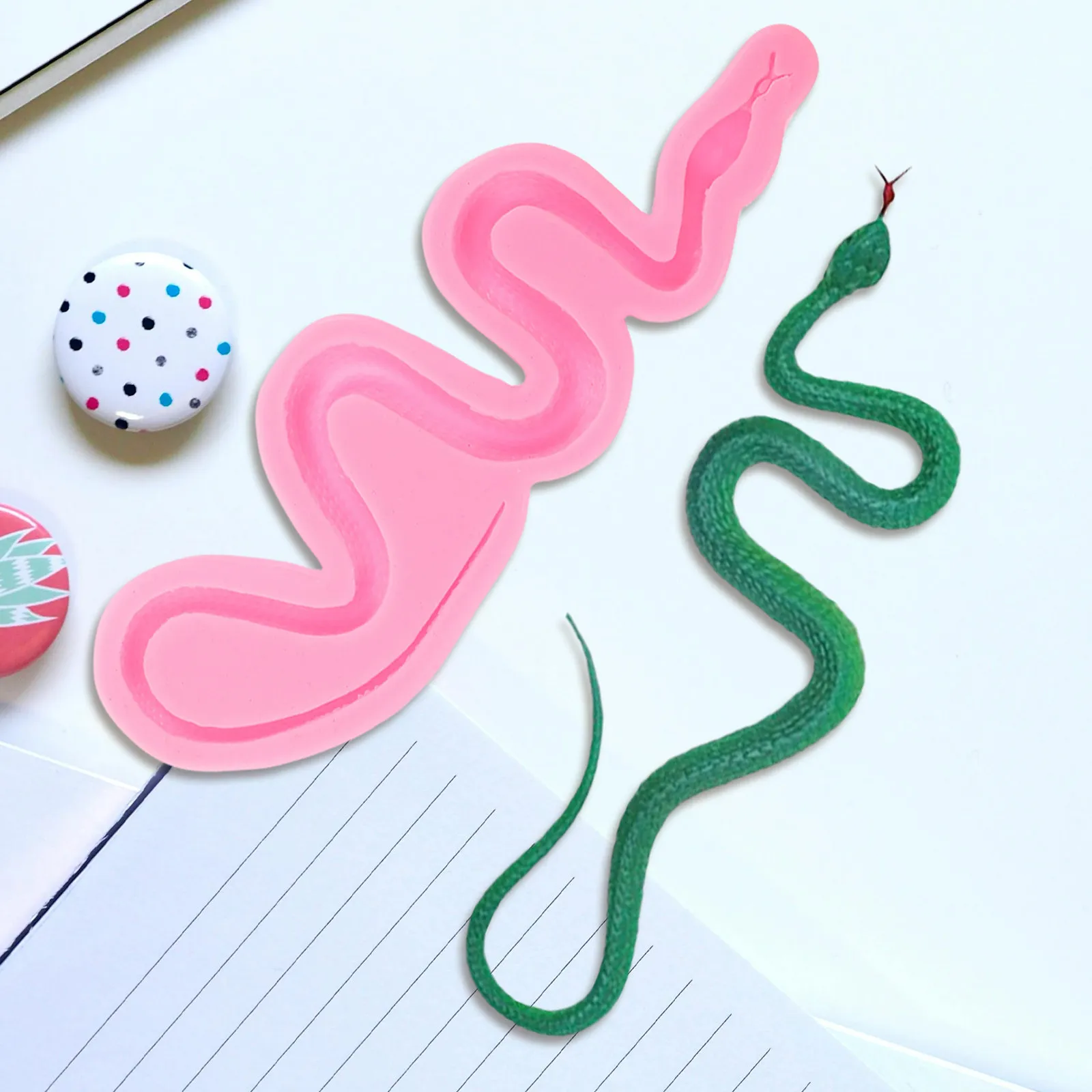 

Snake Silicone Mold Large Size for DIY Resin Crafting Projects Creating Realistic Snake Pendants Keychains Jewelry Parts
