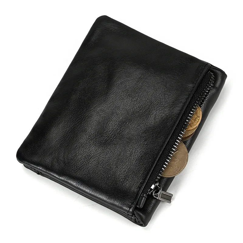Men's RFID Cowhide Card Holder Wallet with Coin Purse description 10