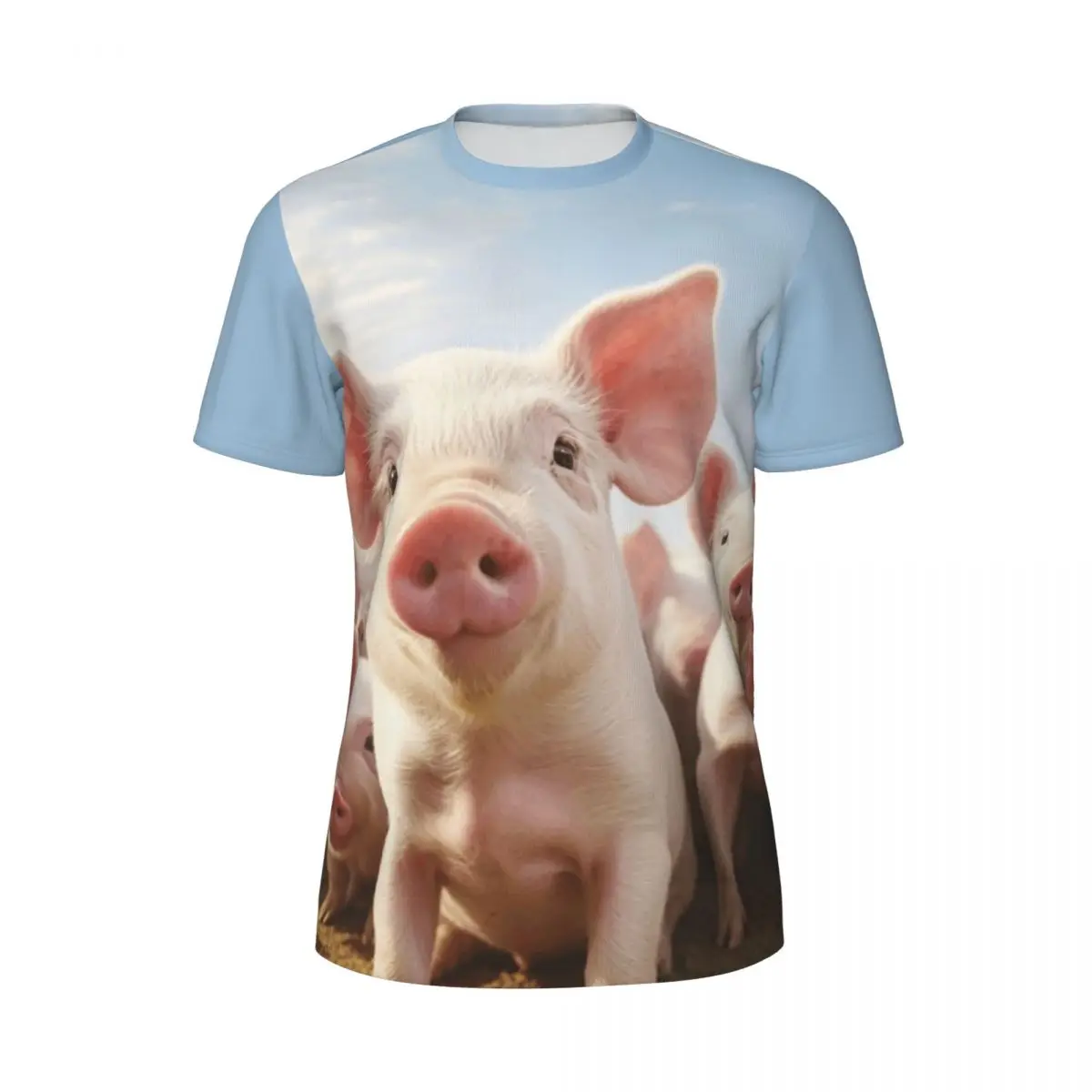 Gym T Shirt For Male Piglets In A Pigsty Photo T Shirts Hip Hop Summer Tee Shirt O Neck Vintage Design Tops Gift Idea