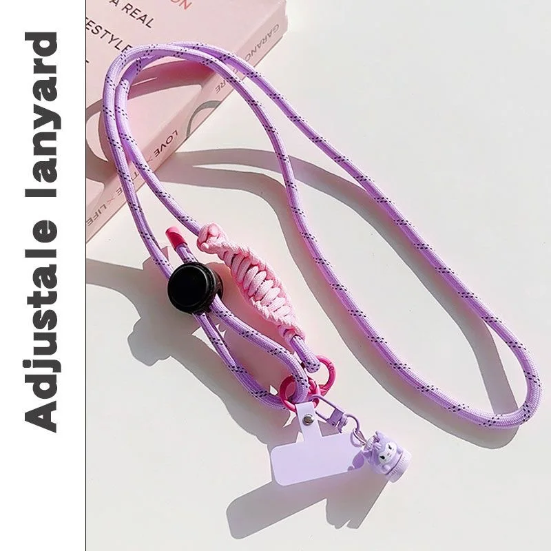 Adjustable Cell Phone Lanyard Long Crossbody Mobile Phone Strap Anti Loss Neck Strap Simulated Mini Item Pendant Key Chain