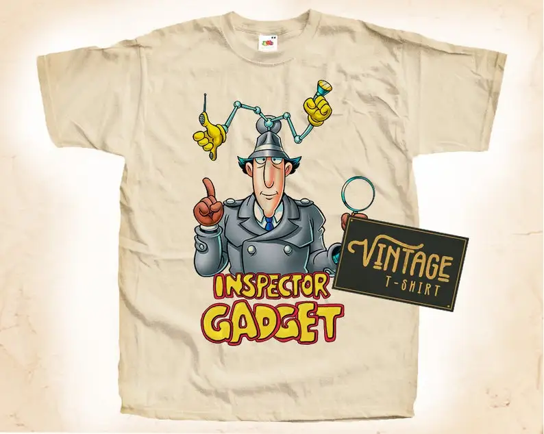 Ispettore Gadget T shirt Tee Natural Vintage Cotton Movie Poster tutte le taglie