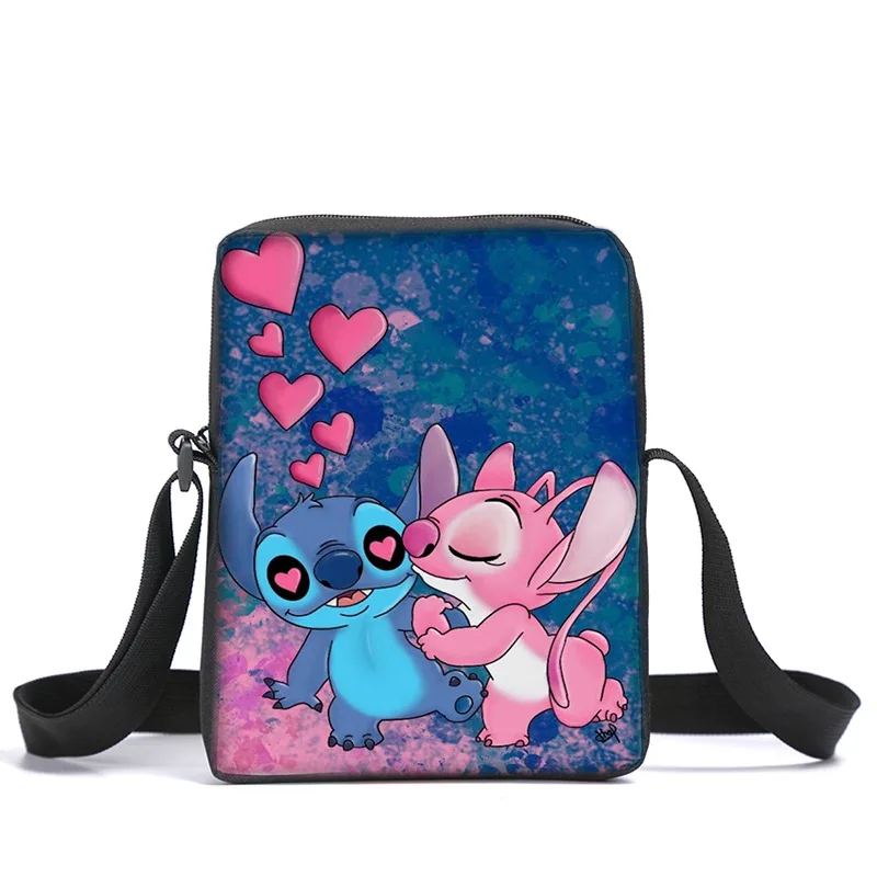 Borsa a tracolla MINISO Stitch borsa a tracolla Cartoon per studenti delle scuole primarie intorno a Cartoon ragazzi e ragazze borsa a tracolla