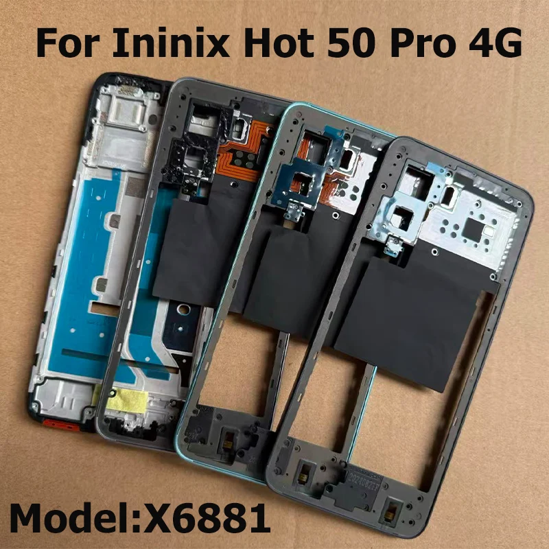 For Infinix Hot 50 Pro 4G Middle Frame Front LCD Frame Bezel Plate Housing Replacement X6881