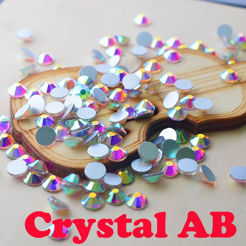 Crystal AB Rhinestones Flat Back Non HotFix Nail art Rhinestone 3D Glass Nail Art Decorations Garment Rhinestone