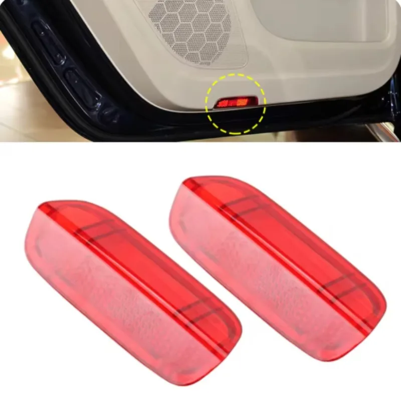 2Pcs Door Light Reflector, Lower Door Water Pit, Red Light Fake Light Suitable for Volkswagen Jetta Golf Passat Skoda 1KD947419