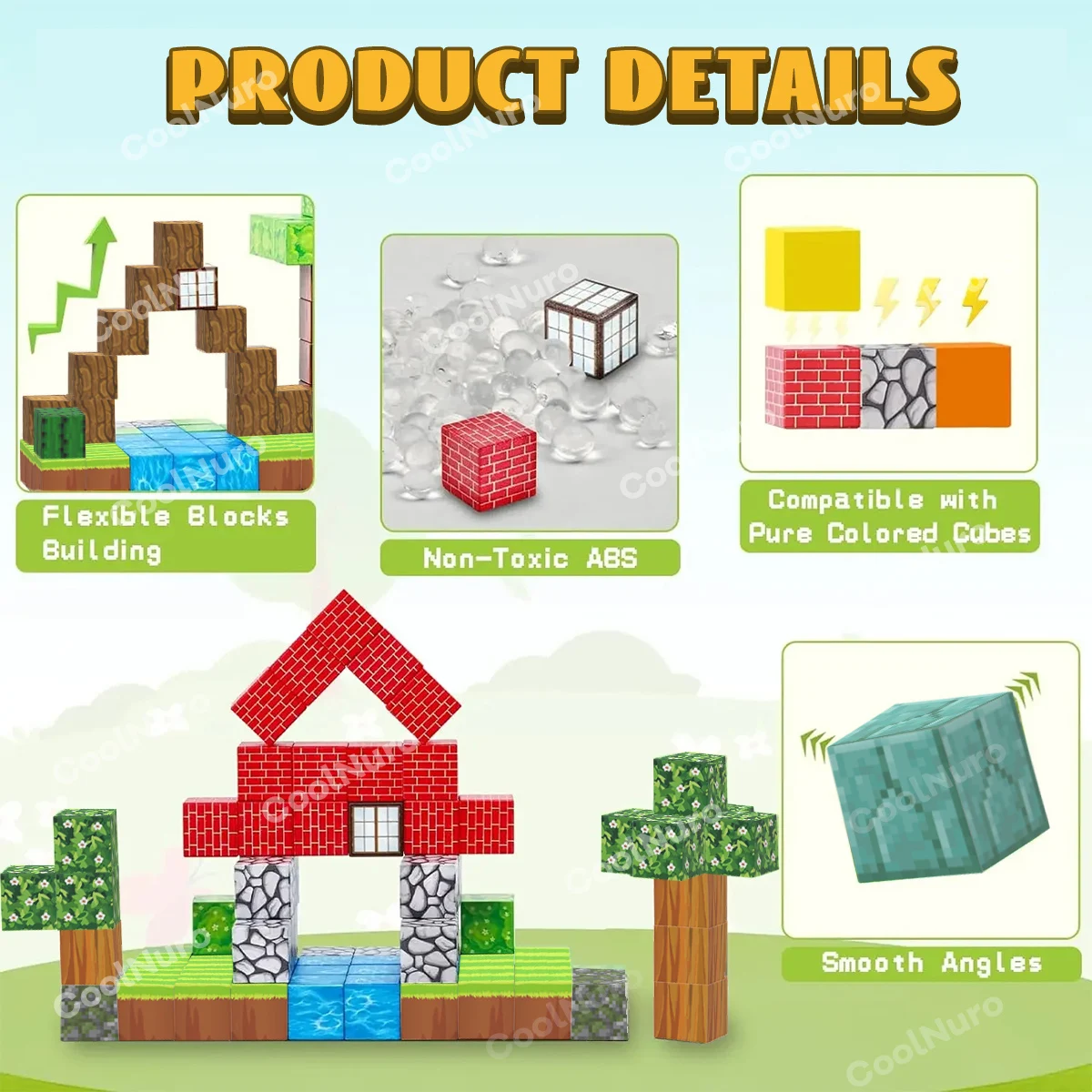 La forêt animale jouet de bloc de construction magnétique convient aux ensembles de jouets de blocs de construction éducatifs pour les adolescents âgés de 3 ans et plus.