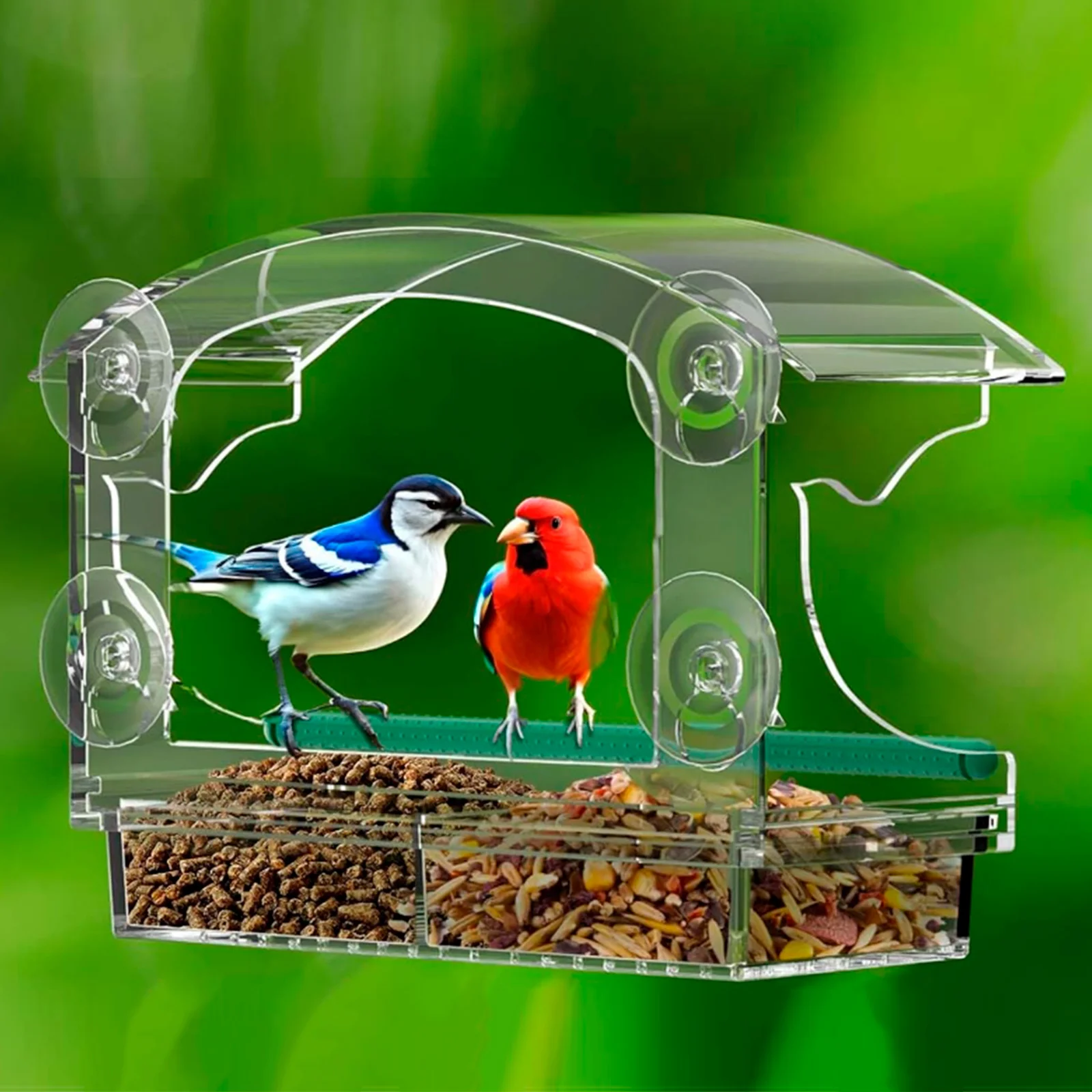 

Оконная кормушка для диких птиц, прозрачная кормушка для птиц, уличные съемные присоски, раздвижной поднос для кормления для сада, патио, двора, новинка