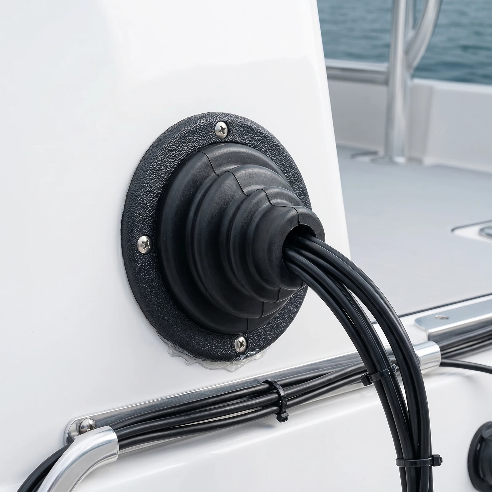 Boat Motor Well Cable Boot Easy Installation Yacht Cables Pass Through Marine Cables Grommet for Automotive Wire Protection