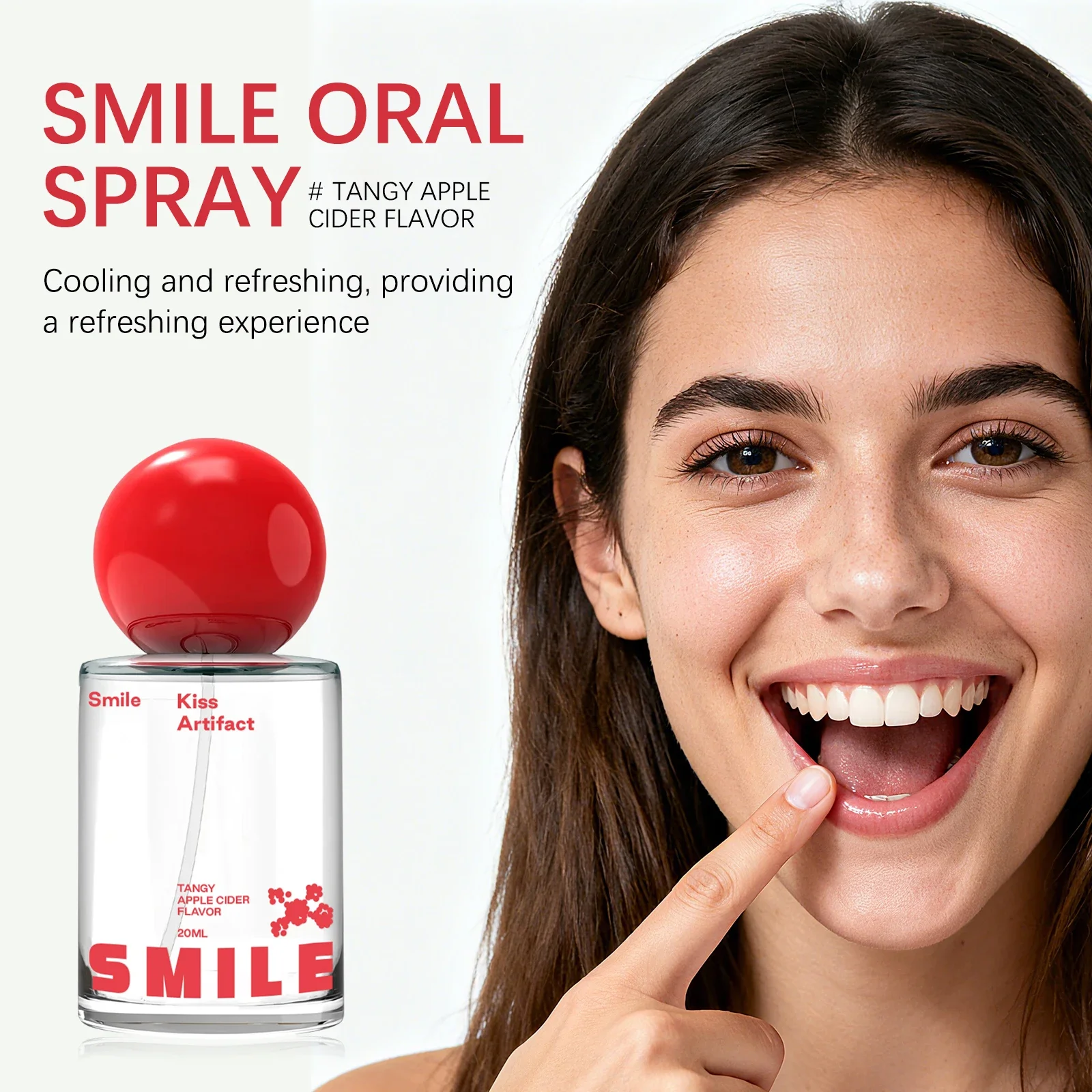 Spray Bucal sin Alcohol SMILE de 20 ml, Sabor a Alcohol, Aliento Fresco Instantáneo, Portátil, de Bolsillo, para Usar en Movimiento