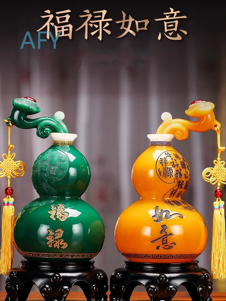 Vase for Lucky Gourd Ornament for Bogu Rack for Living Room for Wine Cabinet for Room Decor for Housewarming Gifts for New