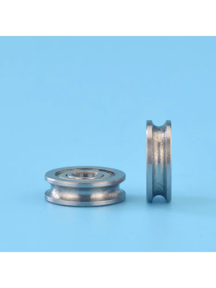 1Pc 4 * 13 * 4mm U-groove bearing pulley with a diameter of 1mm steel wire suspension pulley 604UU groove pulley