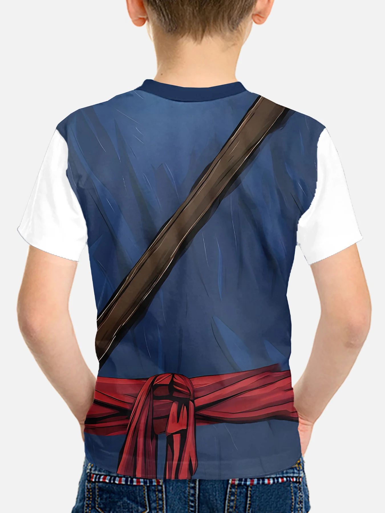 Kids Pirate Costume Graphic T‑Shirt, Boys 3D Pirate Suit Print Short Sleeve Crew Neck Casual Cosplay Tee Tops