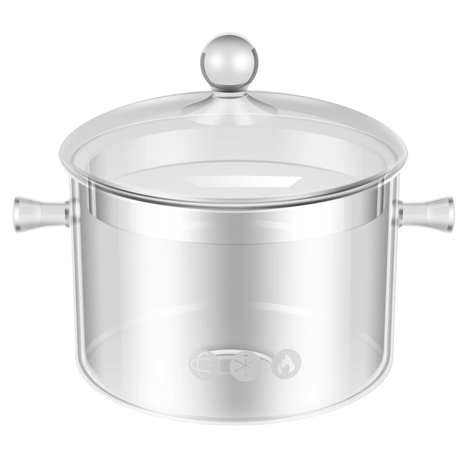 Glass Simmer Pot with Lid and Handles Clear Cooking Pot 1.5L Glass Pot Heat Resistant Sauce Pan Nonstick Stew Pot