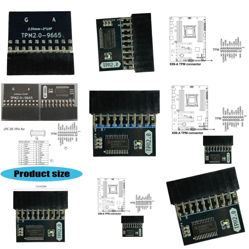 Y2GD TPM 2.0 Security Module Replacement For Motherboard TPM Chip With DDR4 DDR3 Compatibility