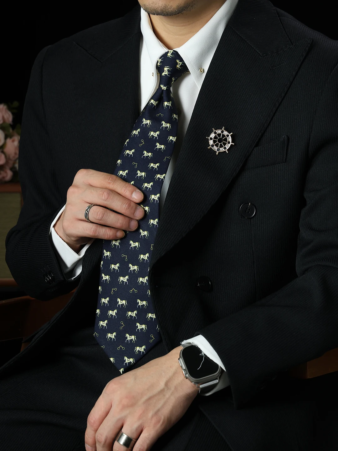 retro-silk-handmade-wide-10cm-wedding-tie-men's-business-luxury-old-money-style-vintage-shirt-accessory-groomsmen-gift