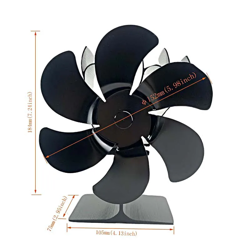 High temperature difference reverse thermal energy fan for fireplace, no need for electric real fire fireplace thermal energy