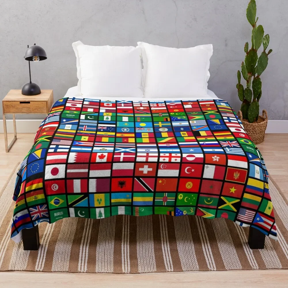 

More then 90 Flags of the Countries of the World,International Gift Throw Blanket