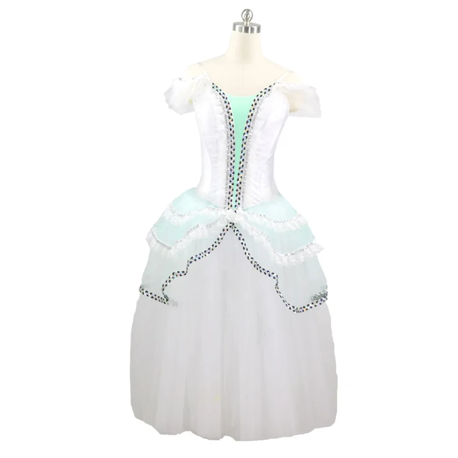 Профессиональное высококачественное длинное балетное платье для женщин и девочек с крючками и глазами