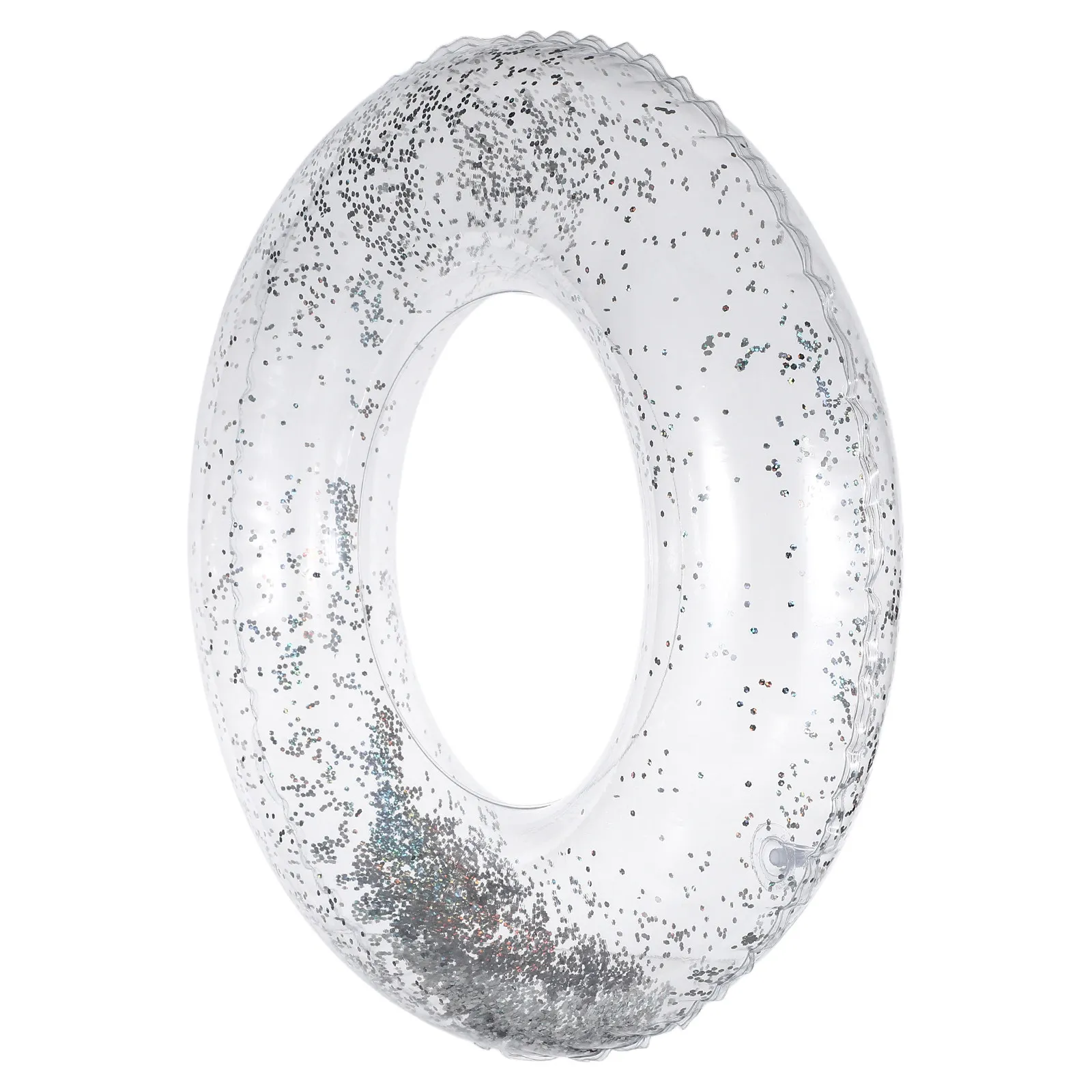 

Надувной плавательный круг 60 см из прочного ПВХ, водонепроницаемый, для бассейна и пляжа, с блестящими пайетками, легко переносить, компактное хранение