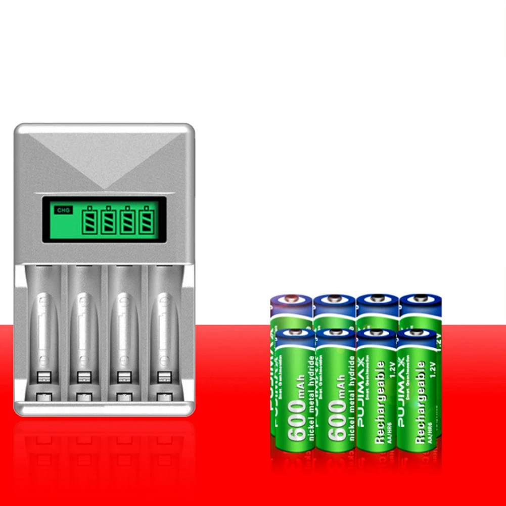 Caricabatteria COFA con caricabatteria intelligente a 4 slot per batterie ricaricabili AA / AAA Nicd Nimh Display LCD