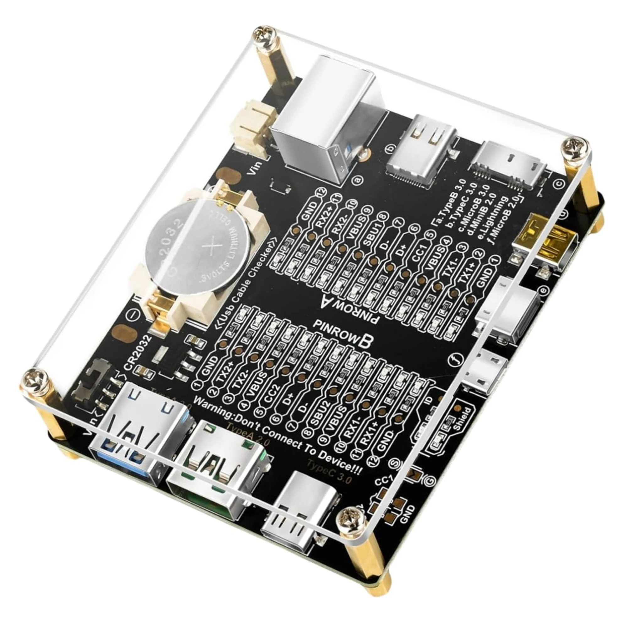 DC3-12V Data Cable Detection Board Type-C USB Micro A B  Cable Tester Short Circuit On-Off Switching For iOS Android Test Board