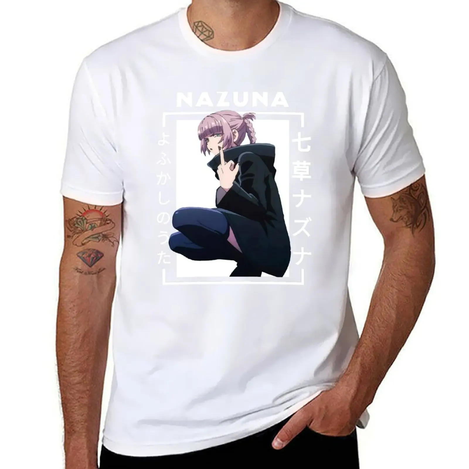 

Call of the Night - Nazuna middle finger T-Shirt man t shirts for men t shirt man luxury T-Shirt