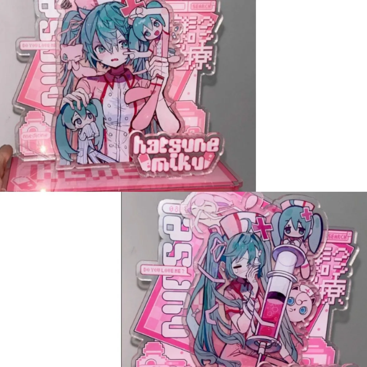 Hatsune miku figuras de ação acrílico sinal pé miku anime periféricos bonito dos desenhos animados ornamento natal suporte acrílico crianças brinquedos