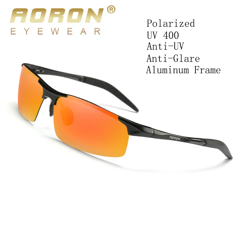 AORON Mens Sunglasses Polarized Driving Sports Aluminum Frame Sun Glasses UV400 Mirror sunglasses men