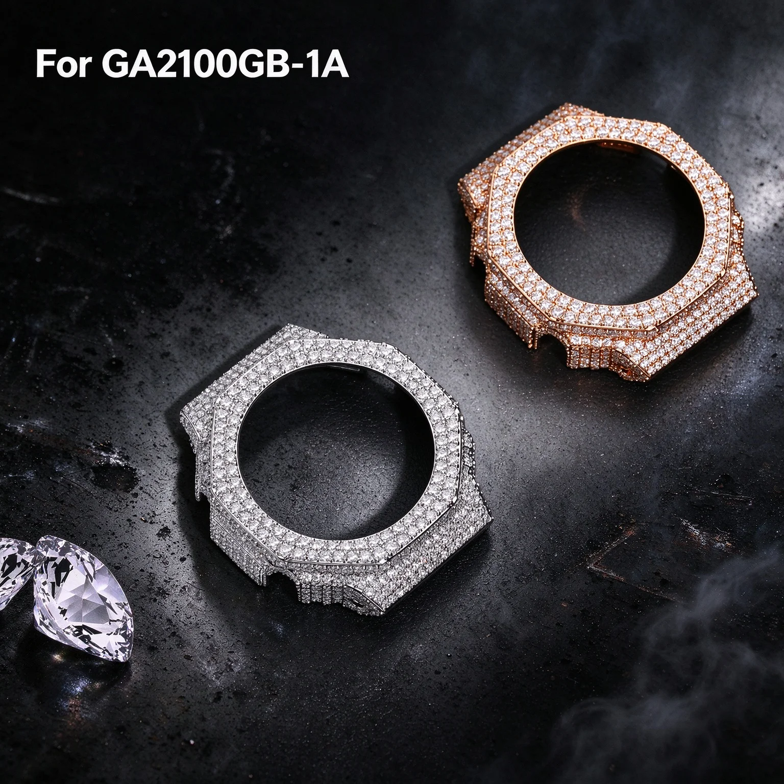 Iced Out Moissanite Watch Bezel For GA2100GB-1A Hip Hop VVS D Sparkling Bling Watch Case Cover Accessory Men Fine Jewelry Gifts