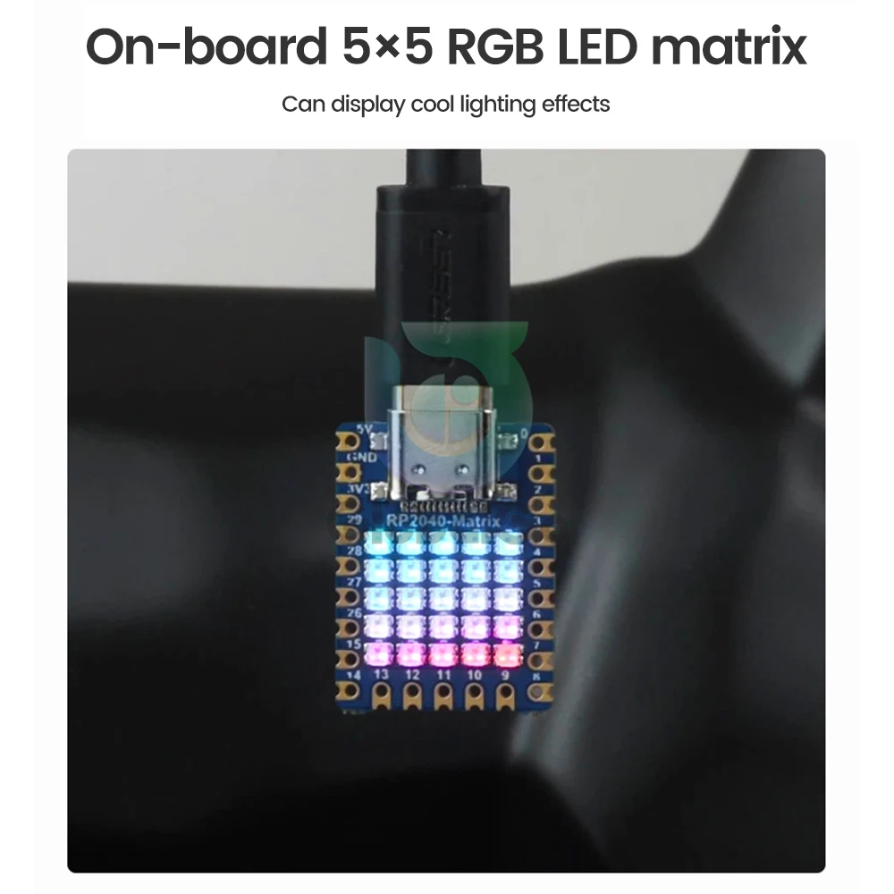 لوحة تطوير توت العليق Pi 5 × 5 RP2040 RGB مصفوفة ليد على أساس معالج RP2040 ثنائي النواة